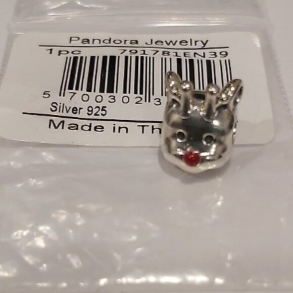 Pandora *Retired* Sterling Silver Red-Nosed Reindeer with Red Enamel 791781EN39 - Picture 6 of 8